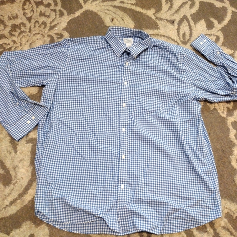 LL Bean Traditional fit button down gingham